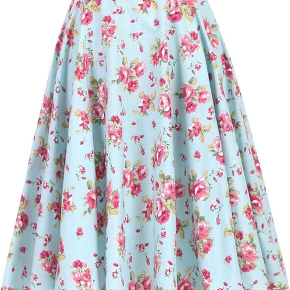 50's Retro Vintage Full Circle Skirt Women's Cocktail Party A-Line Skirt - Picture 6 of 6